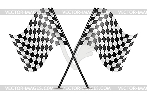 Symbol of crossed racing flags - vector clipart