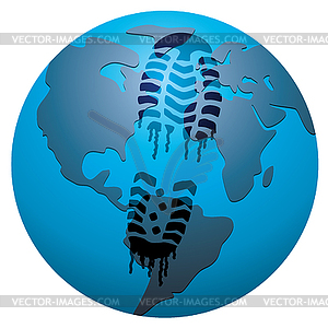 Concept of global footprint - vector clipart