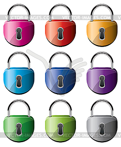 Padlocks - color vector clipart