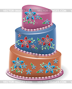 Big floral cake - vector image