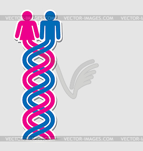 Символ любви между мужчиной и женщиной - иллюстрация в векторном формате