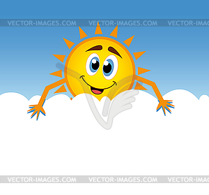 Sun with cloud - royalty-free vector clipart