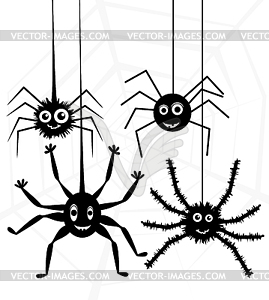 Spiders and web - vector image