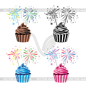 Collection of cupcakes - vector clipart