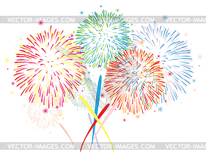 Abstract fireworks background - vector clipart