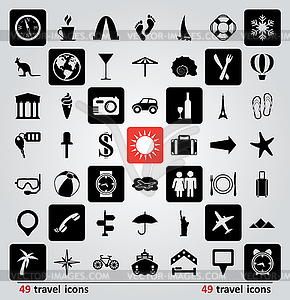 Set of travel icons - vector image