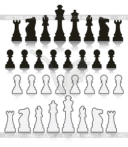 Set chess symbols - vector image