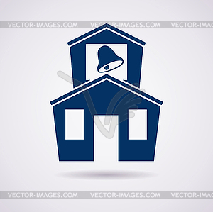 Icon of school building - vector image