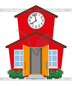 Country school building - vector clipart