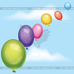 Balloons in sky - vector clipart