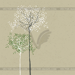 Trees background. trunk and leaves in separate - vector image