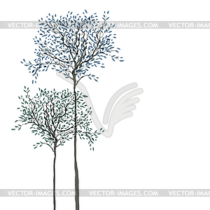 Trees background. trunk and leaves in separate - vector EPS clipart