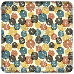 Colorful vintage seamless pattern (balls doodles) - vector clipart