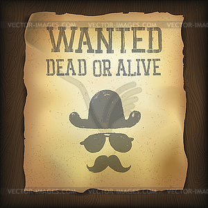 Old Wanted... poster, - vector clip art