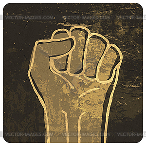 Fist . With grunge texture - vector clipart