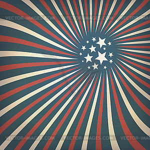 Abstract american flag themed background with stars - color vector clipart