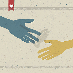 Abstract hand shake. - vector clip art