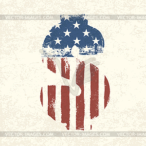 Grunge american flag themed dollar sign - vector clipart