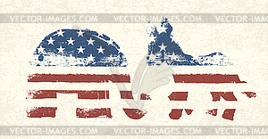 Democratic and Republican Political Symbols - vector clipart