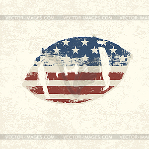 Grunge american flag themed ball symbol. - vector image