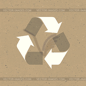 Recycled sign on reuse paper. - vector clipart