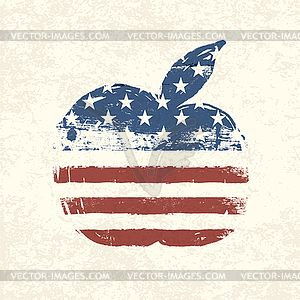 Apple shaped american flag. - color vector clipart