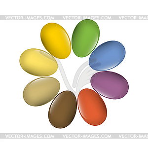 Easter eggs multi-colored set. - vector image