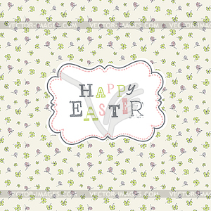 Happy easter. Cute greeting card template, - vector image