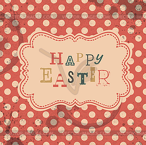 Happy easter retro greeting card. - vector clipart