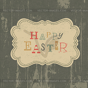 Happy easter vintage greeting card. - vector clipart