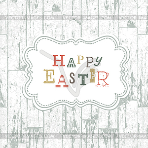 Happy easter vintage greeting card. - vector image