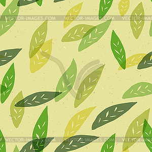 Seamless green leaves pattern. - vector clip art