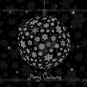 Christmas ball silhouette. - vector clip art