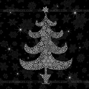 Christmas tree silhouette. - vector image