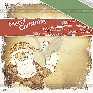 Retro Santa Claus greetings in different - vector clipart