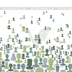 Social network concept background, Many people - color vector clipart