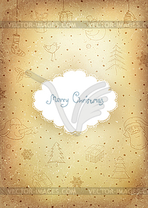 Vintage golden Christmas Greeting card. , EP - stock vector clipart