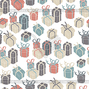 Gift boxes seamless pattern. - vector clipart