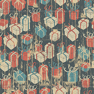 Christmas seamless background with gifts pattern. - royalty-free vector image