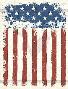 Grunge American flag background. - vector clipart