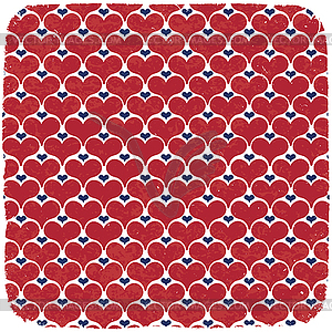 Hearts symbols ornament in american national colors - vector clipart