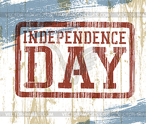 Independence day stamp on wooden background - vector clip art