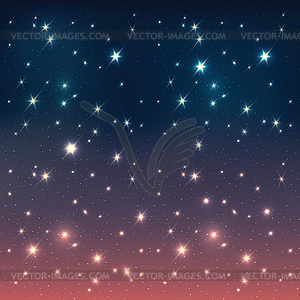 Night sky with stars - vector clipart