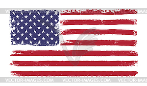 Stars and stripes. Grunge version of American flag - vector clipart