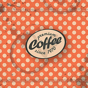 Coffee themed retro background, . - vector image