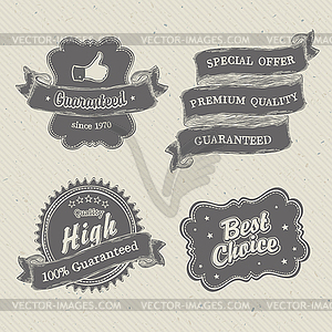 Vintage hand-drawn labels collection on textured - vector clipart