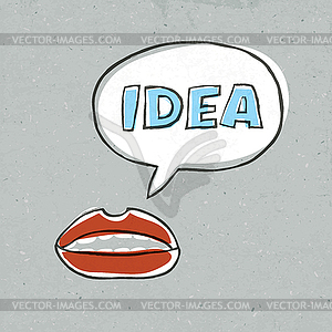 Abstract lips talk idea word. - vector clip art