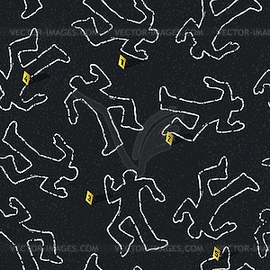 Crime scene seamless pattern with locations of - vector image