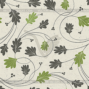 Oak leaves stylized seamless pattern,  - vector image