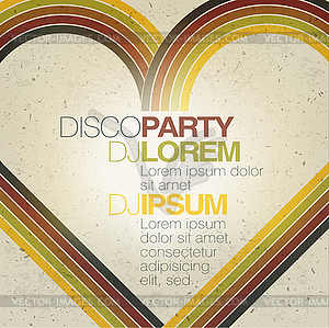 Retro disco party flyer design template. - vector clip art